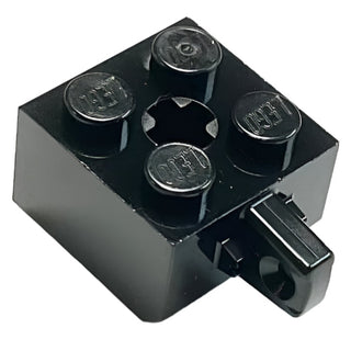 Hinge Brick 2 x 2 Locking with 1 Finger Vertical and Axle Hole, Part# 30389b Part LEGO® Black