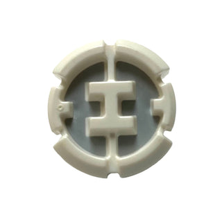 Hero Factory Chest Badge with Raised Capital Letter H on Light Bluish Gray Background Pattern, Part# 98570pb01 Part LEGO® White