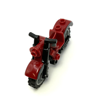 Motorcycle Vintage with Dark Bluish Gray Trim Pattern, Part# 85983pb02c01 Part LEGO® Dark Red  