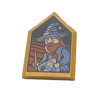 Harry Potter Portrait with Sleeping Wizard Pattern, (Tile, Modified 2x3 Pentagonal), Part# 22385pb331 Part LEGO® Pearl Gold