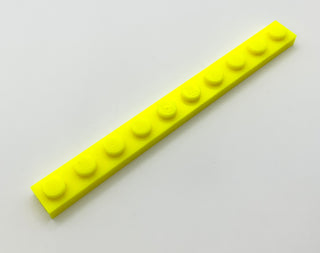 Plate 1x10, Part# 4477 Part LEGO® Neon Yellow  