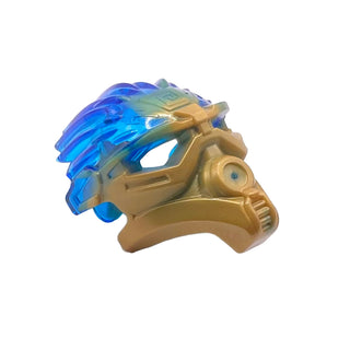 Bionicle Mask of Water (Unity) with Marbled Trans-Dark Blue Pattern, Part# 24160pb02 Part LEGO® Pearl Gold