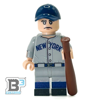 #3 Babe Ruth NY Baseball Player Minifig made using LEGO parts Custom minifigure B3 Customs