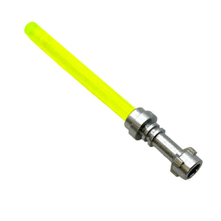 Star Wars Lightsaber Blade (Multiple Colors) and Metallic Silver Hilt, Part# 64567 + 30374 Part LEGO® Trans-Neon Green