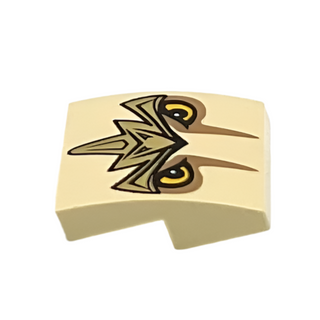 Slope, Curved 2 x 2 x 2/3 with Lion Armor and Eyes Pattern, Part# 15068pb002 Part LEGO® Very Good