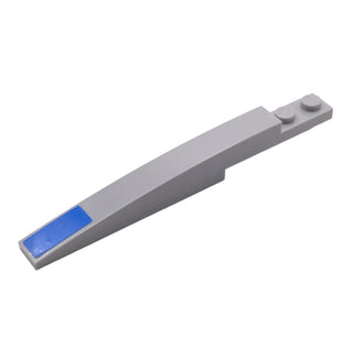 Slope, Curved 10x1 with Blue Rectangle Pattern on Front (Sticker), Part# 85970pb026 Part LEGO® Light Bluish Gray Very Good