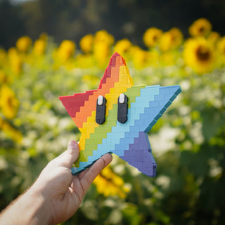 Rainbow Star Life-Sized Sculpture Building Kit Bricker Builds