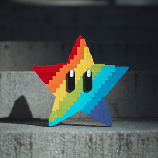 Rainbow Star Life-Sized Sculpture Building Kit Bricker Builds
