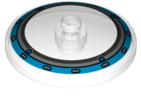 Dish 4x4 Inverted with Gyrosphere Pattern, Part# 3960pb034 Part LEGO® Trans-Clear