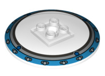 Dish 6x6 Inverted with Gyrosphere Pattern, Part# 44375bpb03 Part LEGO® Trans-Clear