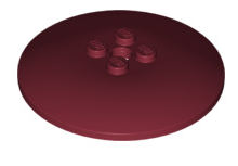 Dish 6x6 Inverted with Solid Studs, Part# 44375b Part LEGO® Dark Red  