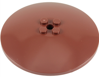 Dish 8x8 Inverted with Solid Studs, Part# 3961 Part LEGO® Reddish Brown 1 Part