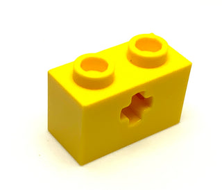 Technic, Brick 1x2 with Axle Hole, Part# 32064 Part LEGO® Yellow