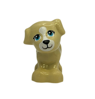 Puppy, Standing with Medium Azure Eyes without Outline, Black Nose and Mouth, White Blaze and Muzzle Pattern, 93088pb14 LEGO® Animals LEGO®