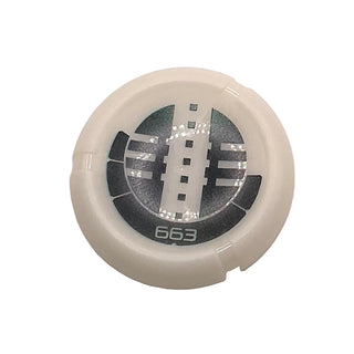 Throwing Disk with Bionicle Kanoka 663 Onu-Metru Pattern, Part# 32171pb112 Part LEGO® Glow In Dark Opaque