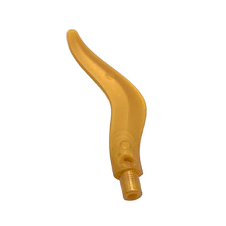 Wave Rounded Curved Single with Bar End (Flame, Sword), Part# 69858 Part LEGO® Pearl Gold