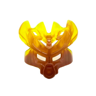 Bionicle Mask Protector with Marbled Trans-Neon Green Pattern (Protector Mask of Stone), Part# 19149pb05 Part LEGO® Dark Orange