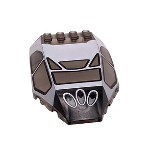 Windscreen 10 x 6 x 2 Curved with White Frame and Air Intake Pattern, Part# 45705pb027 Part LEGO® Trans-Brown Very Good