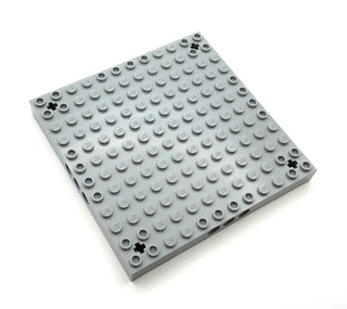 Brick Modified 12x12 with 3 Pin Holes on each Side and Axle Holes in Corners, Part# 52040 Part LEGO® Light Bluish Gray