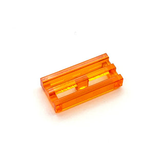 Tile Modified, 1x2 Grille with Bottom Groove/Lip, Part# 2412b Part LEGO® Trans-Orange  