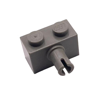 Brick, Modified 1x2 with Pin, Part# 2458 Part LEGO® Dark Gray