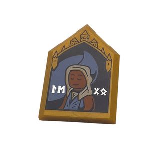 Harry Potter Portrait with Edessa Sakndenberg, (Tile, Modified 2x3 Pentagonal), Part# 22385pb328 Part LEGO® Pearl Gold