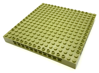 Technic, Brick 16x16x1 1/3 with Holes, Part# 65803  LEGO® Olive Green  