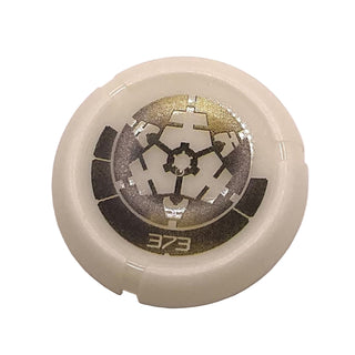 Throwing Disk with Bionicle Kanoka 373 Po-Metru Pattern, Part# 32171pb089 Part LEGO® Glow In Dark Opaque