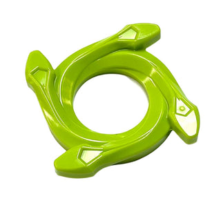 Ring 4x4 with 2x2 Hole and 4 Snake Heads (Ninjago Spinner Crown), Part# 98342 Part LEGO® Lime