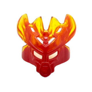 Bionicle Mask Protector with Marbled Trans-Yellow Pattern (Protector Mask of Fire), Part# 19149pb04 Part LEGO® Red
