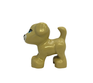 Puppy, Standing with Medium Azure Eyes without Outline, Black Nose and Mouth, White Blaze and Muzzle Pattern, 93088pb14 LEGO® Animals LEGO®