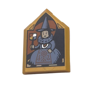 Harry Potter Portrait with Elizabeth Burke Pattern, (Tile, Modified 2x3 Pentagonal), Part# 22385pb337 Part LEGO® Pearl Gold