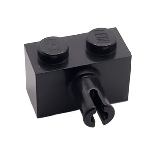 Brick, Modified 1x2 with Pin and Bottom Stud Holder, Part# 44865 Part LEGO® Black