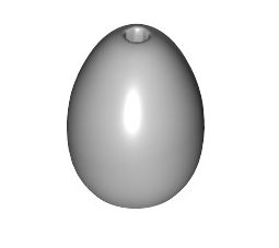 Food and Drink, Egg with Small Pin Hole, Part# 24946 Part LEGO® Light Bluish Gray