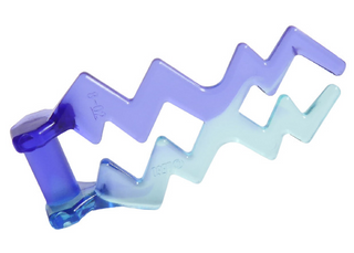 Wave Angular Double with Electric Zigzag with Marbled Trans-Purple Pattern, Part# 59233pb01 Part LEGO® Trans-Light Blue