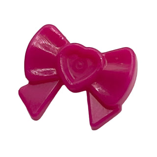 Friends Accessories Hair Decoration, Bow with Heart, Long Ribbon, and Small Pin, Part# 11618 Part LEGO® Magenta