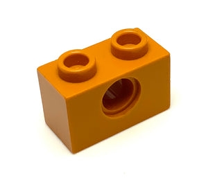 Technic, Brick 1x2 with Hole, Part# 3700 Part LEGO® Earth Orange (Used - Decent)  
