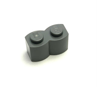 Brick, Modified 1x2 with Log Profile, Part# 30136 Part LEGO® Dark Bluish Gray 1 Part