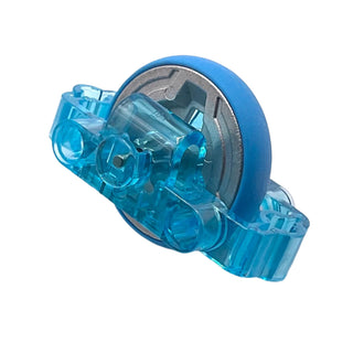 Chima Rip Cord Base Technic Brick 3x6x2 with Metal Flywheel and Dark Azure Tire, Part# 15103c01 Part LEGO® Trans-Light Blue Very Good