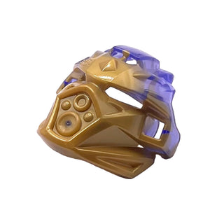 Bionicle Mask of Earth (Unity) with Marbled Trans-Purple Pattern, Part# 24154pb02 Part LEGO® Pearl Gold