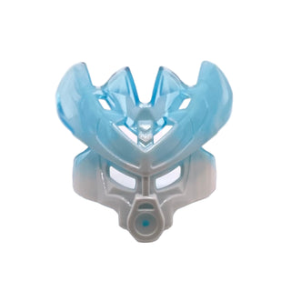 Bionicle Mask Protector with Marbled Trans-Light Blue Pattern (Protector Mask of Ice), Part# 19149pb03 Part LEGO® White