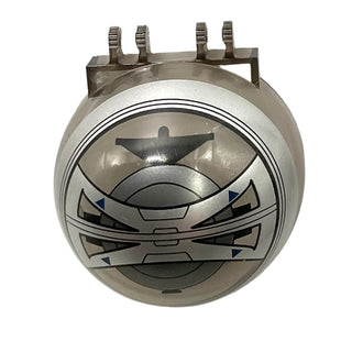 Windscreen 6 x 6 x 3 Canopy Half Sphere with Dual 2 Fingers with SW Droid Tri-Fighter Dark Blue Small Triangles Pattern, Part# 50747pb10 Part LEGO® Trans-Brown Very Good