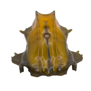 Bionicle Head, Barraki Carapar with Marbled Trans-Brown Pattern, Part# 57548pb01 Part LEGO® Bright Light Orange Very Good