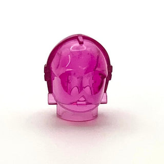 Minifigure Head Modified, C3PO/TC Series Protocol Droid, Plain, Part# x134 Part LEGO® Prototype Trans-Dark Pink