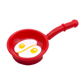 Friends Accessories Frying Pan with 2 Fried Eggs Pattern (Sticker), Part# 93082apb001 Part LEGO® Red