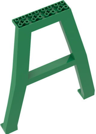 Support Crane Stand Double - No Studs with Axle Holes on Top, Part# 92086 Part LEGO® Green