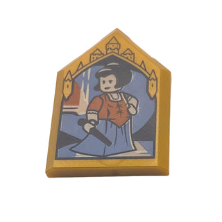 Harry Potter Portrait with Maud Montague, (Tile, Modified 2x3 Pentagonal), Part# 22385pb336 Part LEGO® Pearl Gold