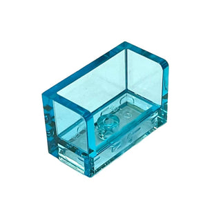 Panel 1x2x1 with Rounded Corners and 2 Sides, Part# 23969 Part LEGO® Trans-Light Blue