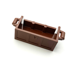 Container, Treasure Chest Bottom with Slots in Back, Part# 4738a Part LEGO® Reddish Brown