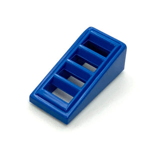Slope 18 2 x 1 x 2/3 with Grille Pattern, Part# 61409 Part LEGO® Blue
